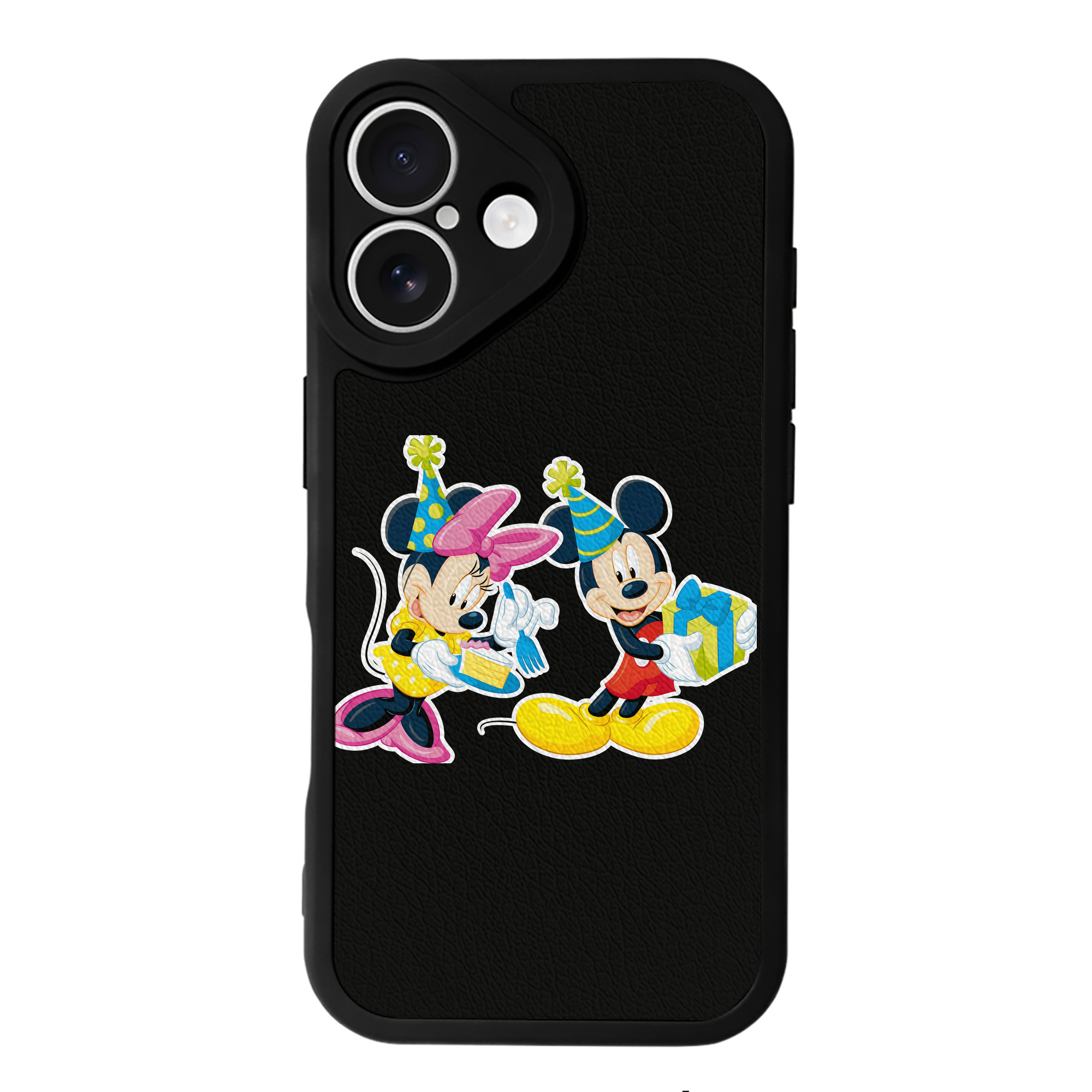 （画像用） ミッキーマウス Mickey Mouse 【iPhone 16シリーズ対応】シリコンスマホケース（レザー調） 材質：シリコン